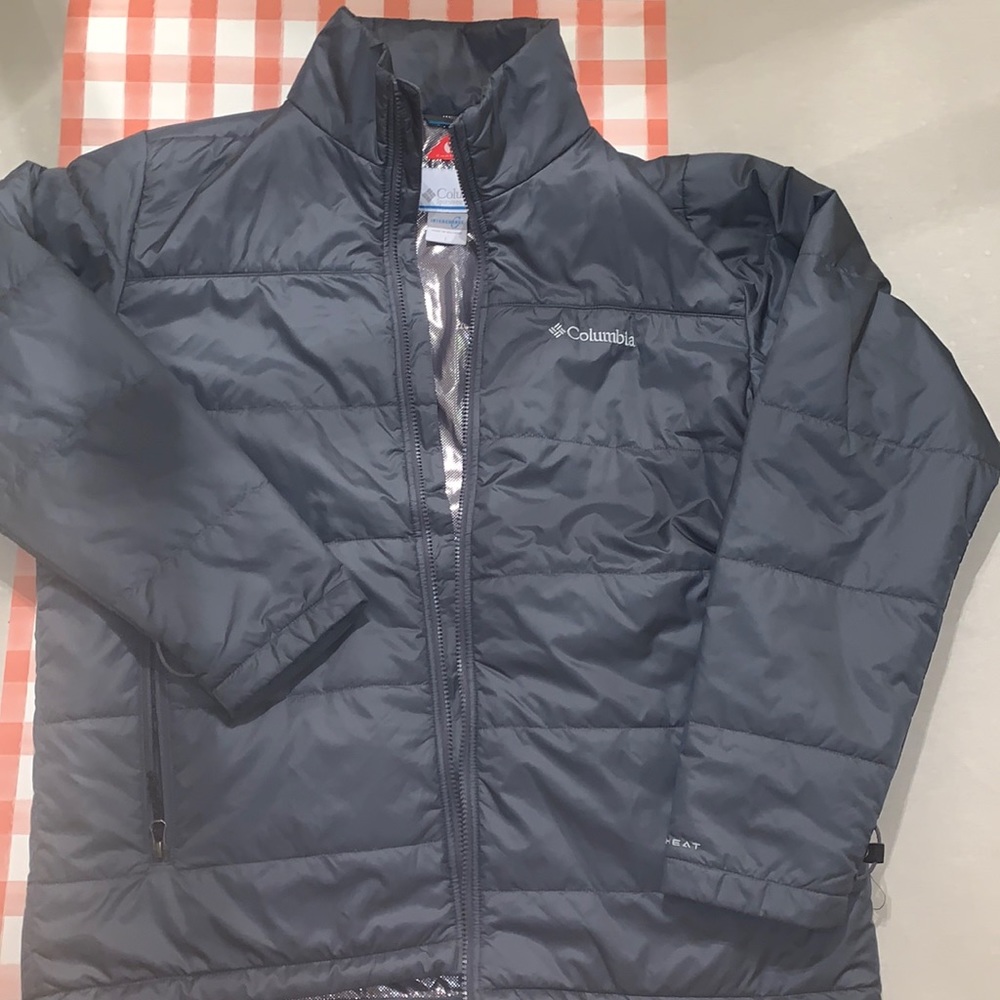 Men’s Grey Colombia Omni-Heat puffer jacket